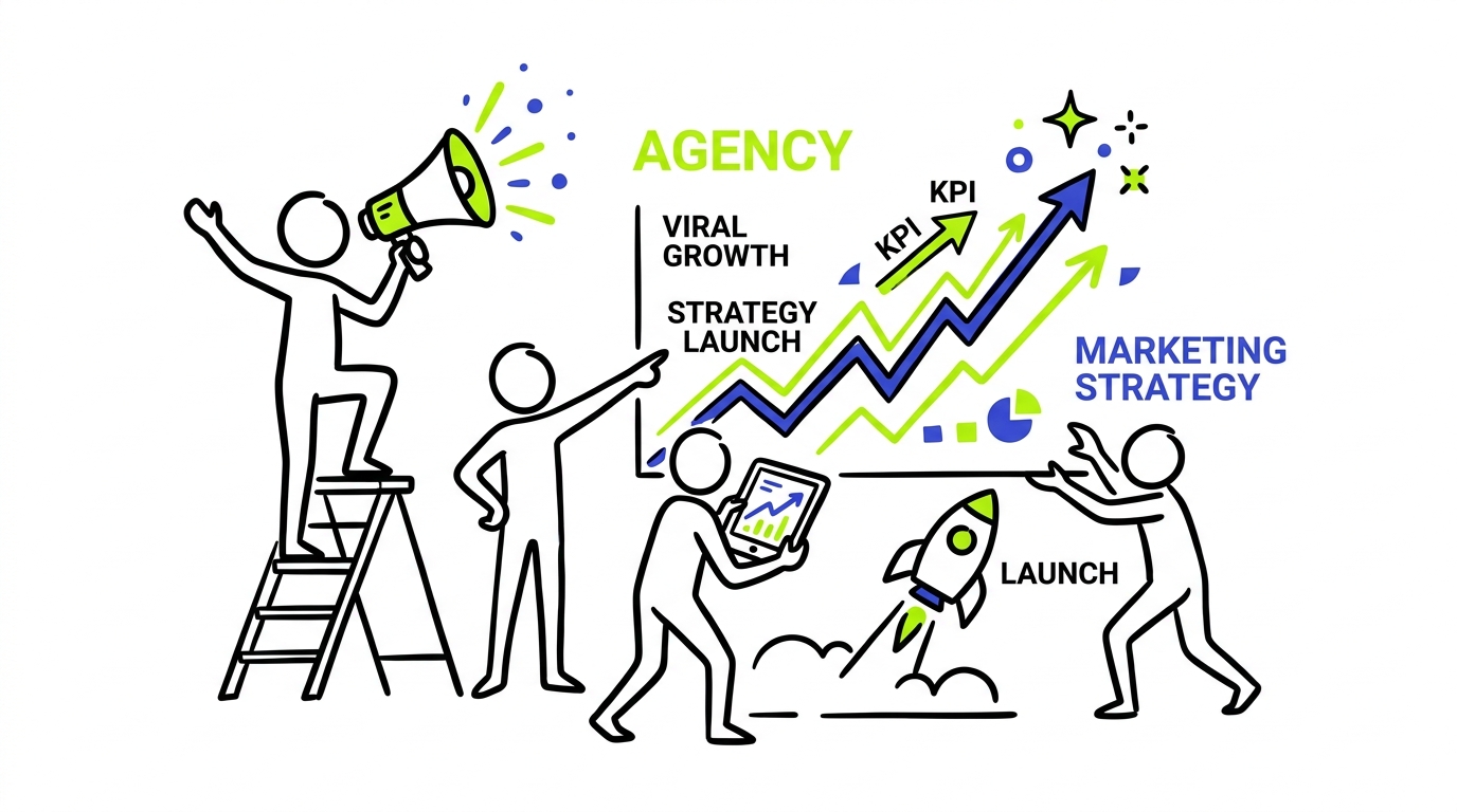 Professional Marketing Agency Minimal Doodle